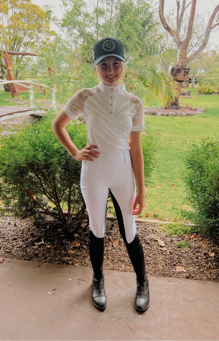 Black Seat White Competition Honeycomb Technical Tights