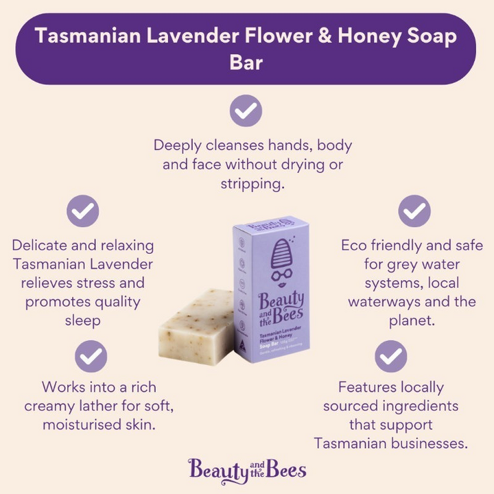 Tasmanian Lavender Flower & Honey SOAP BAR