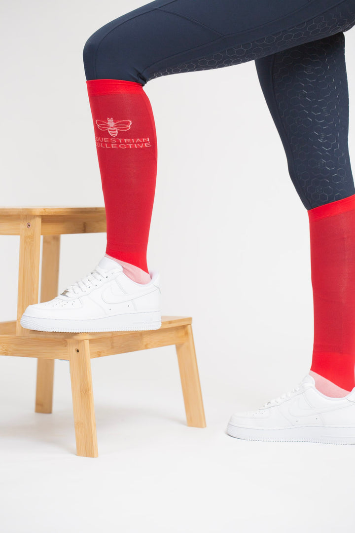 Ultra Thin Long Socks 2pk Rebel Red