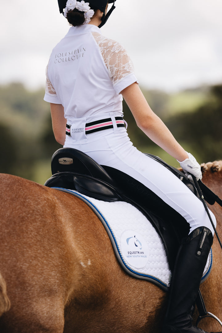 Black Seat White Competition Honeycomb Technical Tights