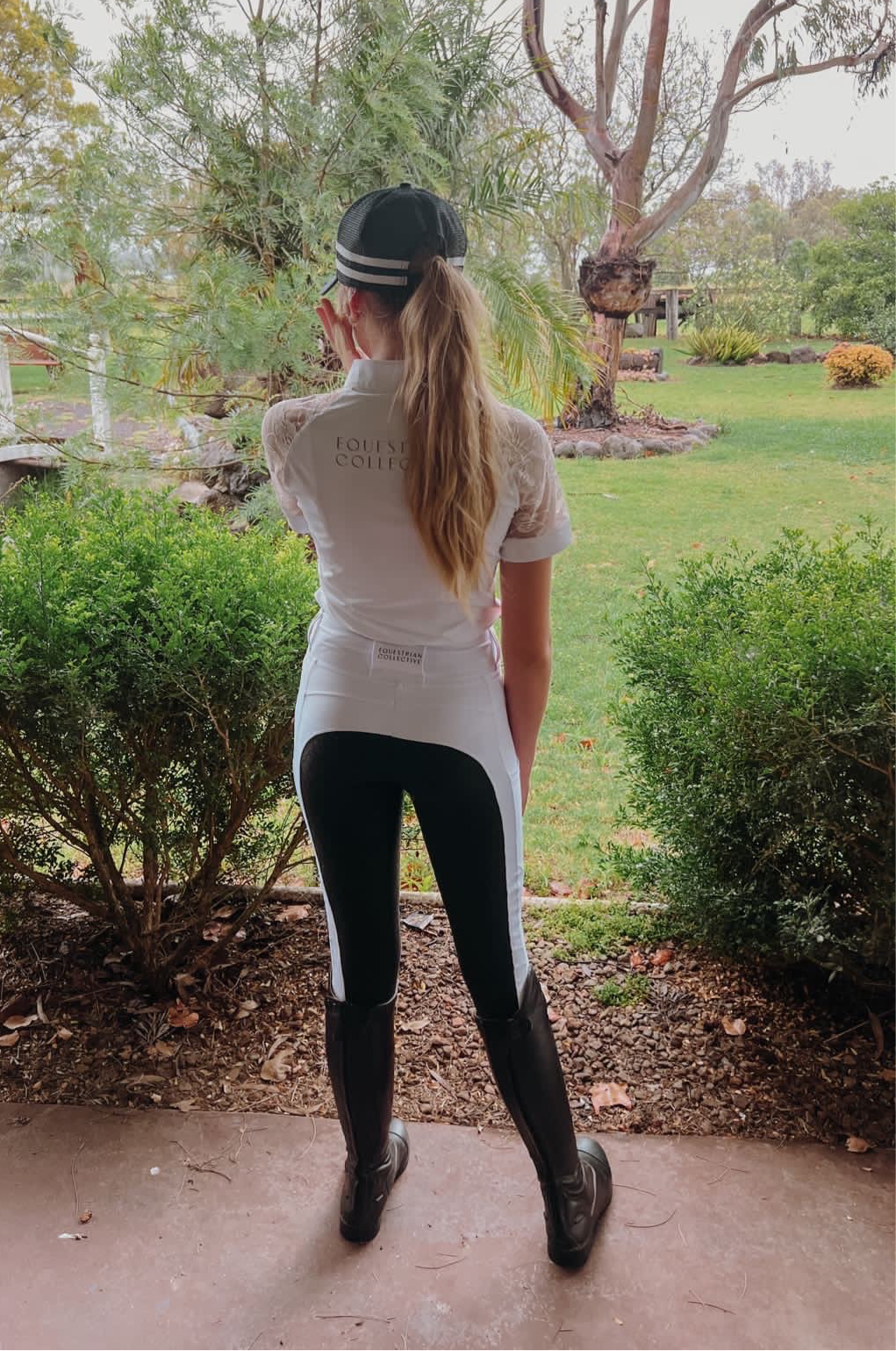 Black Seat White Competition Honeycomb Technical Tights