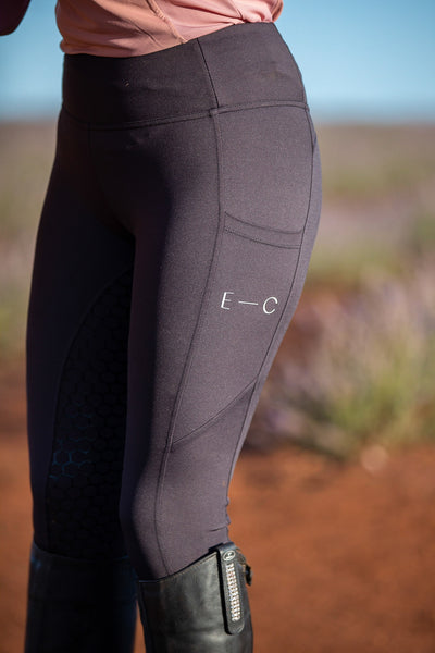 Honeycomb Technical Tights: Classic Black-Pants-Equestrian Collective