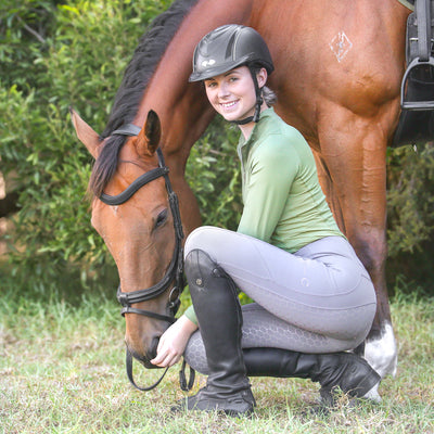 Honeycomb Technical Tights: Grey-Pants-Equestrian Collective