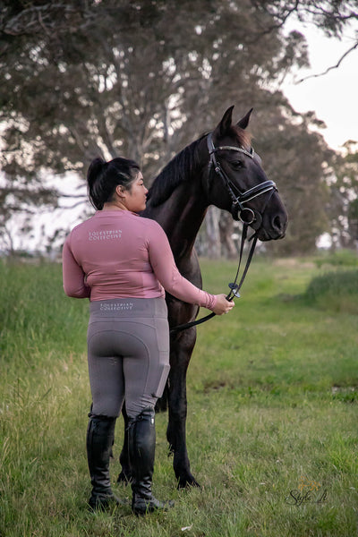Honeycomb Technical Tights: Grey-Pants-Equestrian Collective