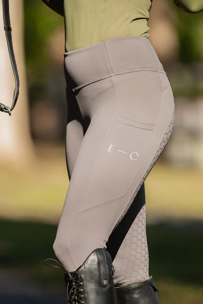 Honeycomb Technical Tights: Grey-Pants-Equestrian Collective