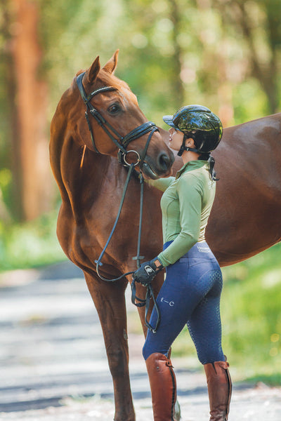 Honeycomb Technical Tights: Navy-Pants-Equestrian Collective