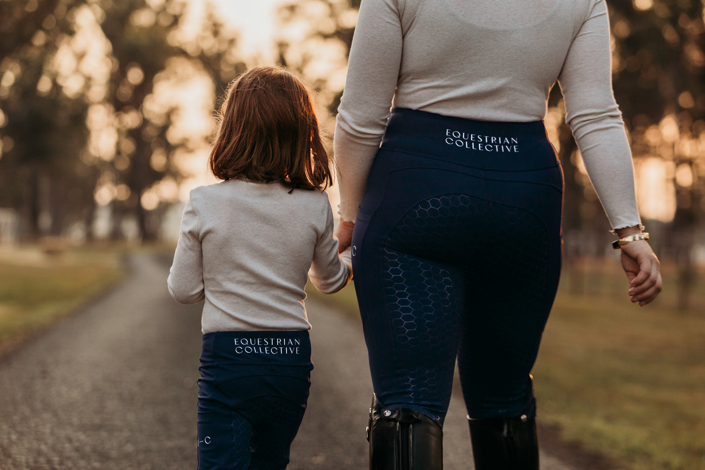 Honeycomb Technical Tights: Navy-Pants-Equestrian Collective