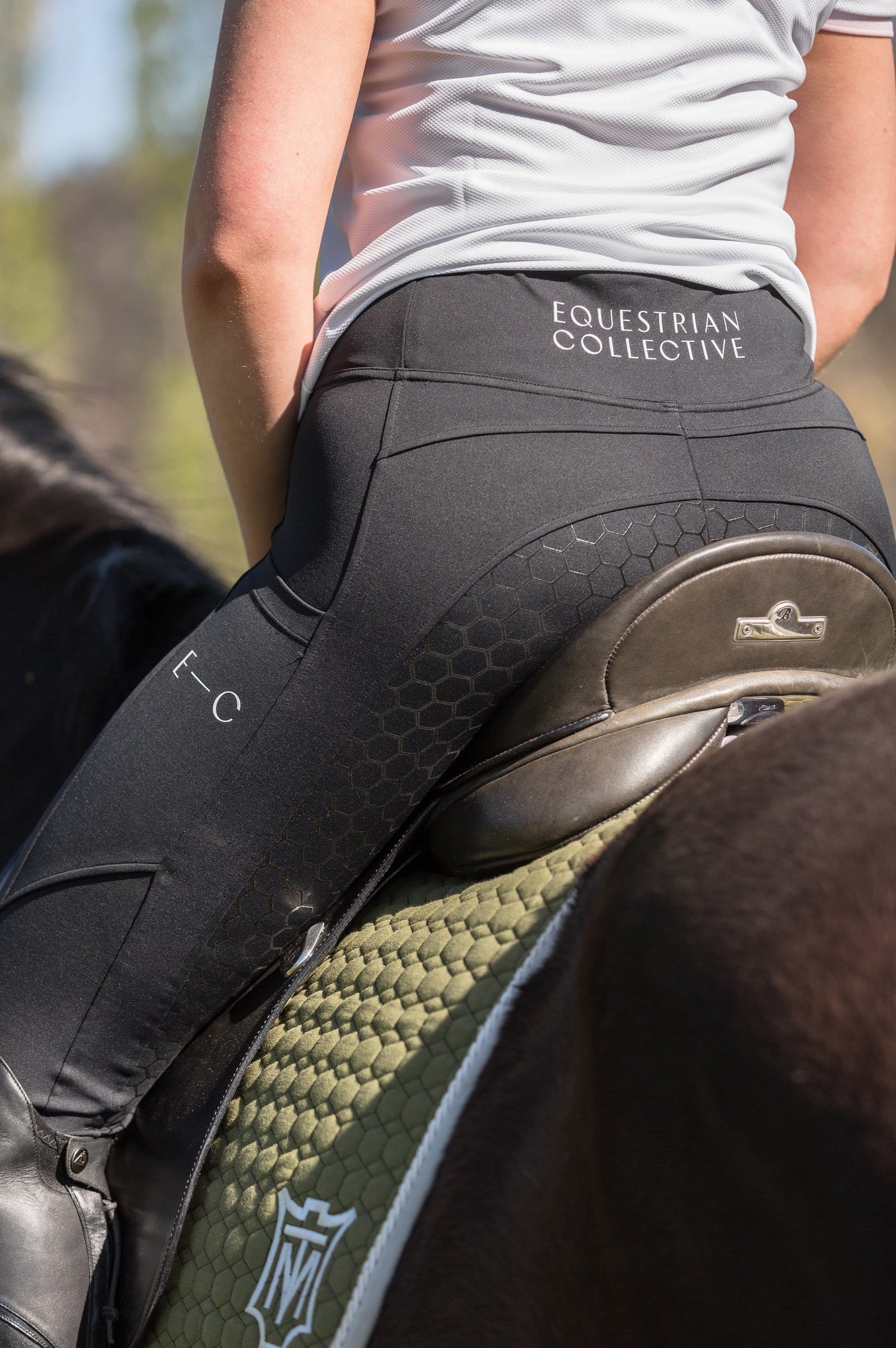 Honeycomb Technical Tights: Classic Black-Pants-Equestrian Collective