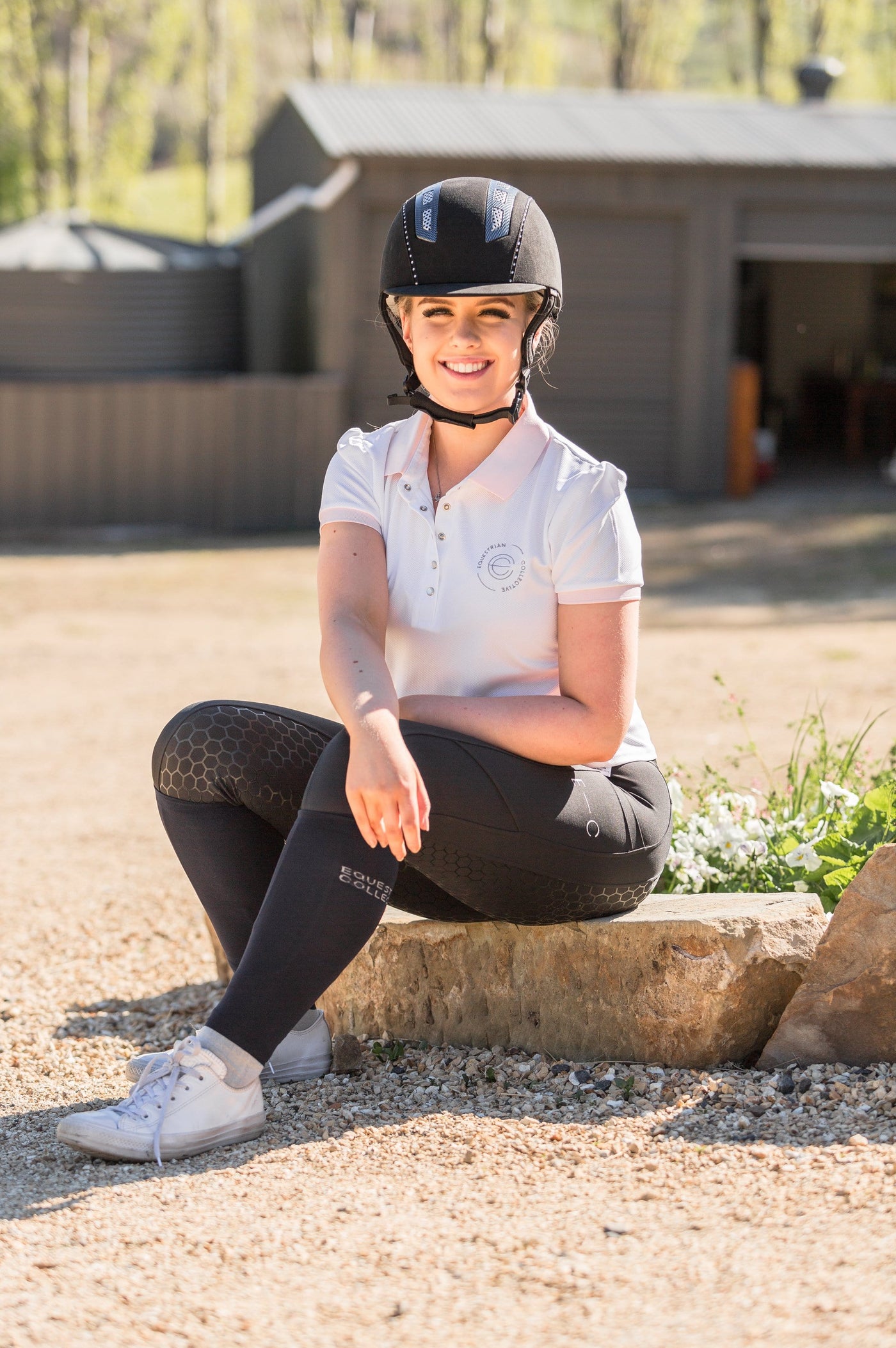 Honeycomb Technical Tights: Classic Black-Pants-Equestrian Collective